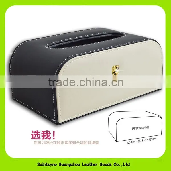 15001 High Quality Custom Leather Car Tissue Holder photo-2