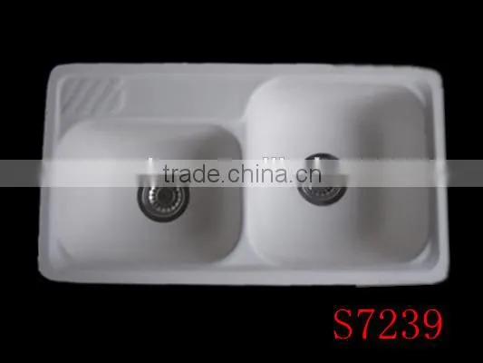 Acrylic Integral Solid Surface Kitchen Sink,double Bowl Kitchen Sink photo-6