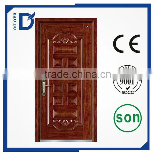 China Teak Wood Main Door Design Steel Wood Armored Door Interior Armored Door photo-3