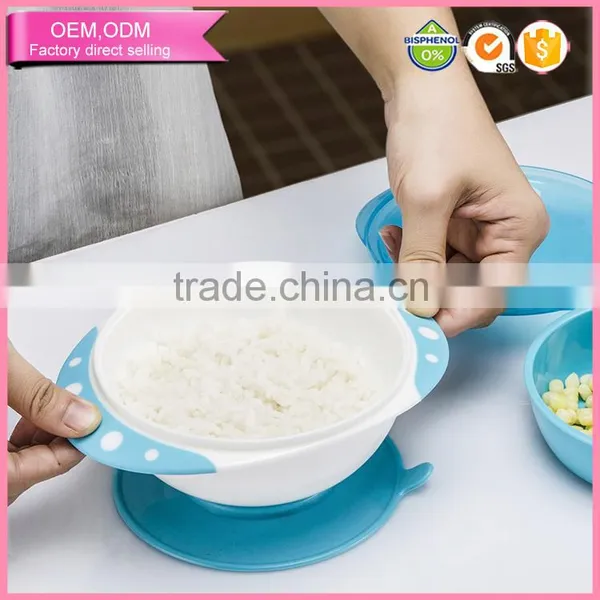 Spill Proof Plastic Baby Bowl Children Dinnerware Sets Bonus Fork and Spoon photo-2