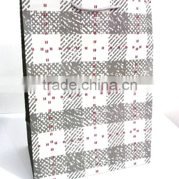 Paper Shopping Gift Bag Checked Printing photo-3