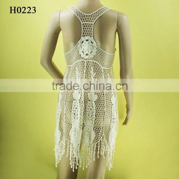 White Vintage Mexican Embroidered Dress photo-3