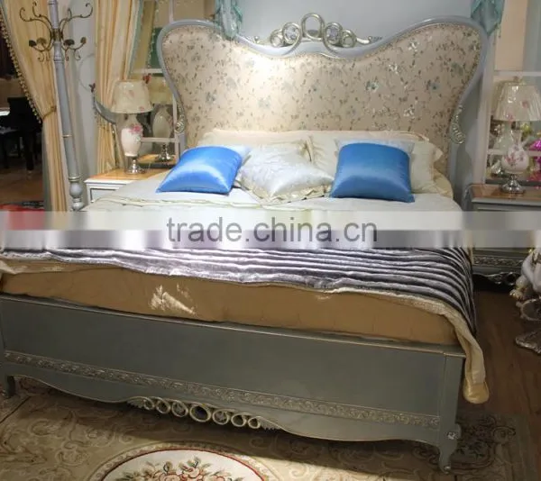 Luxury French Neoclassic Rococo European Royal Furniture Bedroom Bed Set