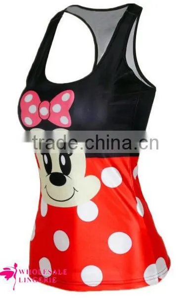 Wholesale Lovely Cat Printed White Tank Top for Women photo-4