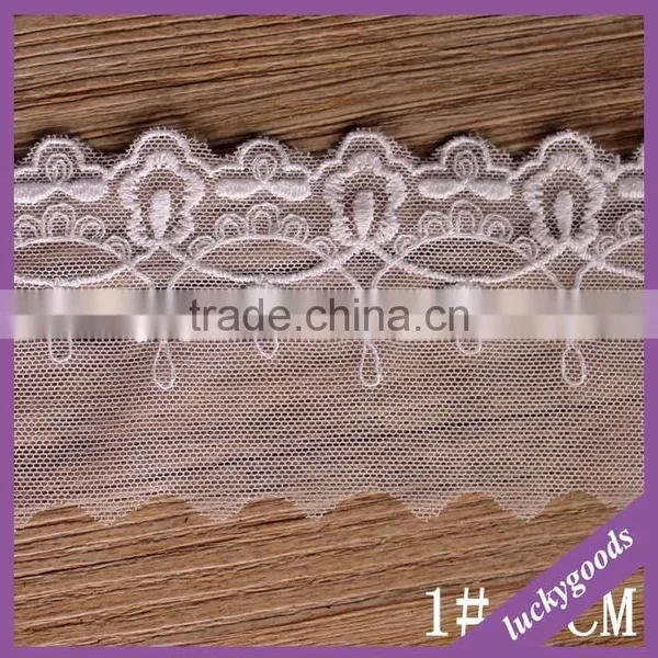 LLS006 Fashionable DIY White Embroidery Lace Trim for Sale photo-3
