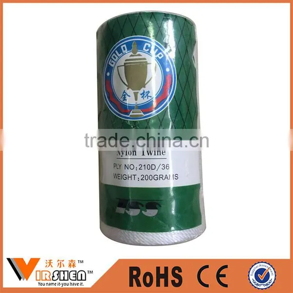 Customized colorful twisted nylon fishing twine line 210D