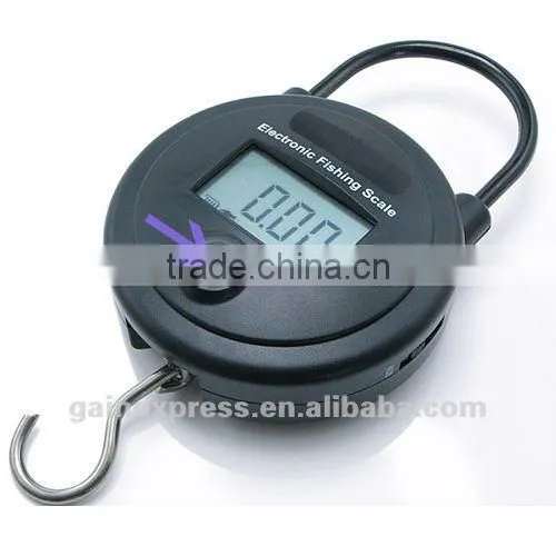 Portable 25kg/55lb Round Digital LCD Hanging Fish Weighing Scale, oz photo-3