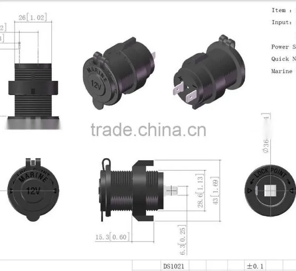 Motorcycle 12V Waterproof Cigarette Lighter Socket for Motorcycle photo-3