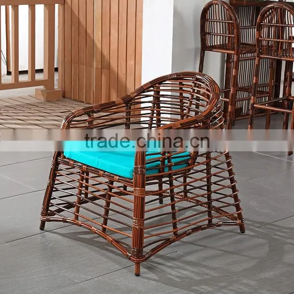 Brown Color Poly Rattan Garden Furniture Set 1 Table 4 Chairs photo-2
