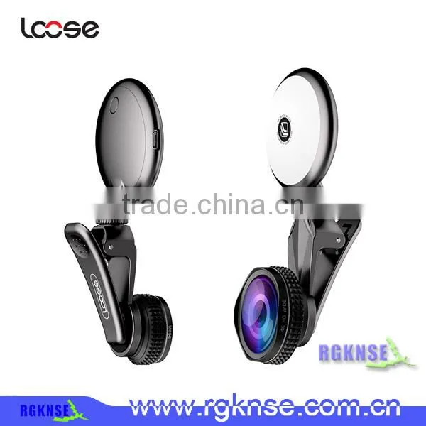 Wholesale Beauty RK19 Selfie Ring Light Mobile Phone 2 in 1 Fisheyes Lens Led Fill Light photo-6