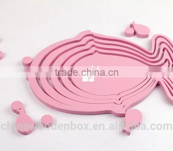 Refined Popular Fish Shape Wooden Wall Stickers photo-2