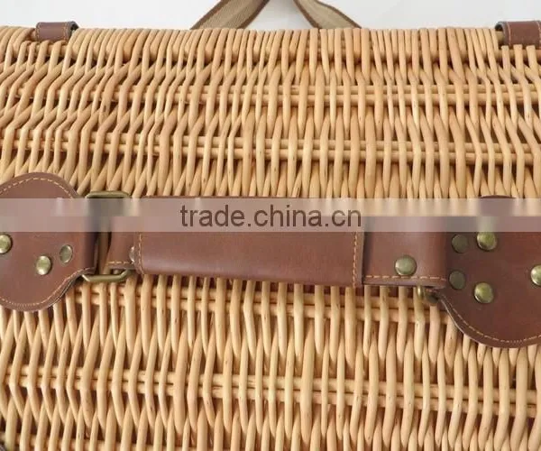 Custom Willow Picnic Basket With Shoulder Strap photo-6
