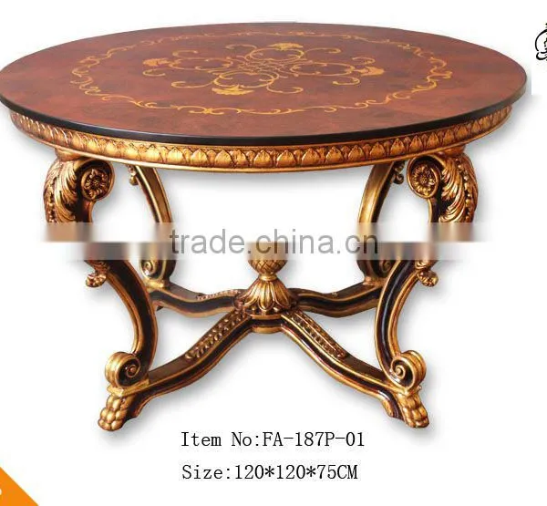 Miller Dinning Room Hot Sale Polyresin Glass Top Table/round Table photo-2