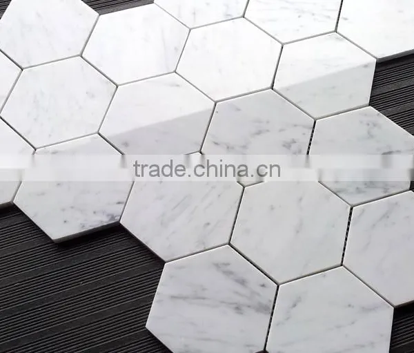 MM-CV247 Factory Direct Sale Modern Natural Stone Hexagon Carrara White Marble Mosaics photo-2