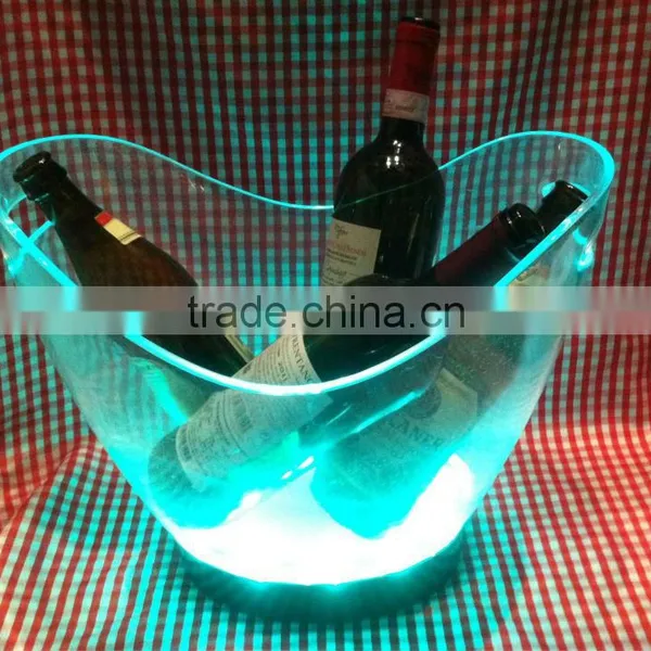Plastic LED 39pcs RBG Color Changing Barware Clear Acrylic Ice Bucket photo-2