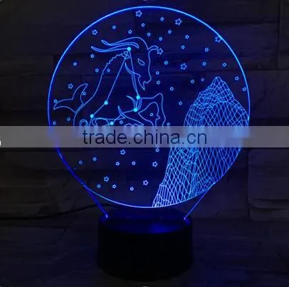 Best Gift 7 Colors Changed Constellation Horoscope Shape 3D Lamp Night Light photo-5