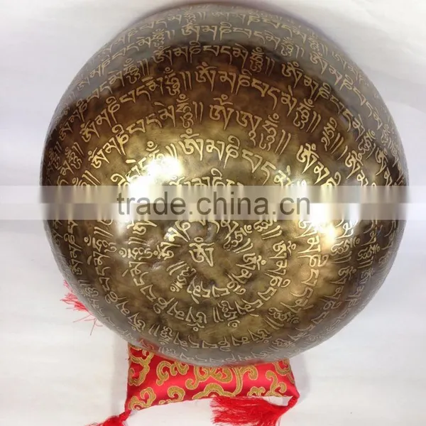 High Quality Om Mani Padme Hum Tibetan Mantra Crafted Meditation Singing Bowl photo-4