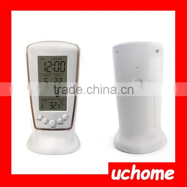 UCHOME 3 in 1 Light Calendar Thermometer Grandfather Clock With Birthday Reminding photo-6