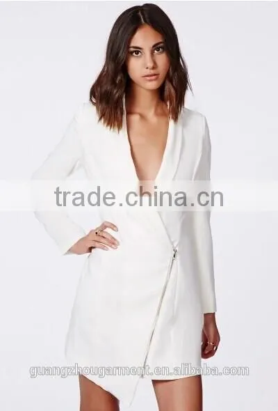 Jackets and Coats Wholesale Female Blazer Jacket for Women Latest Design High Quality White Color Formal Wear Coats and Jackets photo-5