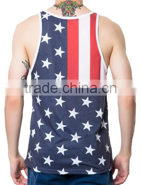 Newest Design Custom Logo Printed Gym Mens Stringer Tank Top photo-4