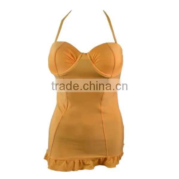 2018 Welcome Yellow Two Pieces Swimsuits With Removable Cup photo-2