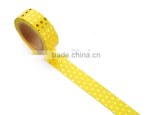 3 Patters Japan Washi Tape Gold Stamping Point Patterns Paper Tape 1.5cm*10m photo-3