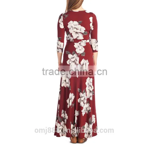 2017 OEM Hot Lady Sexy Floral Photo Maternity Nursing Wrap Dress photo-5