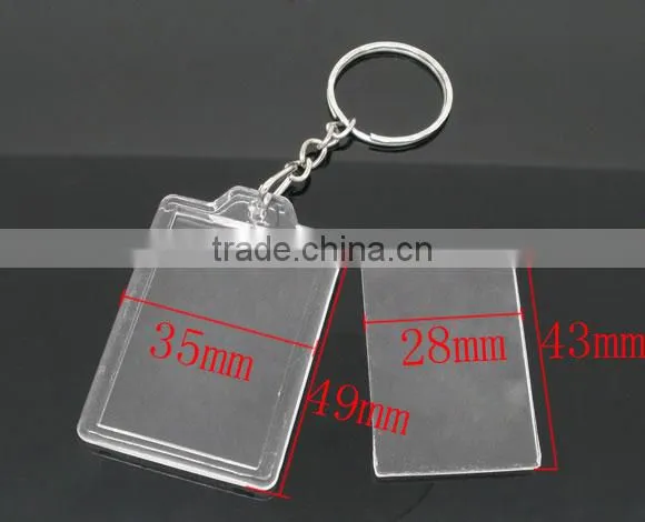Custom W/Transparent Acrylic Picture Frames Key Chain For 43x28mm Photo photo-3