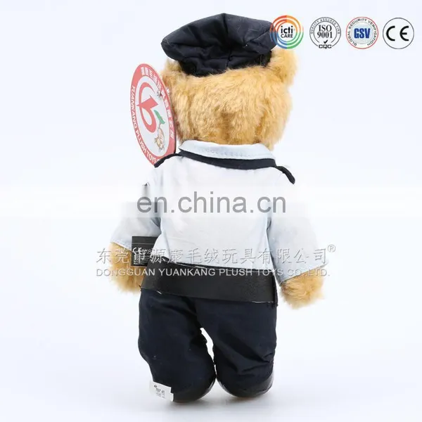 Custom Uniform Plush Teddy Bear Stuffed Police Officer Bear Toys With Hat and Suit Wholesale photo-3