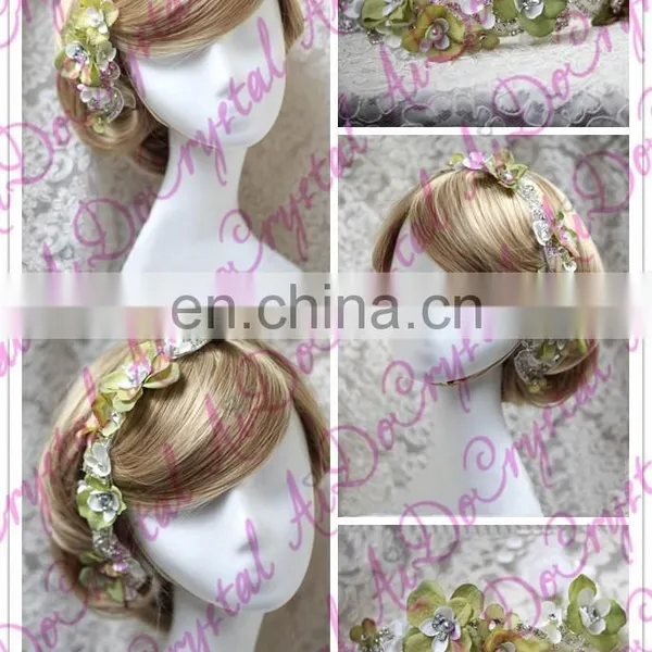 Aidocrystal Brital Wedding Party Hair Flower Accessories,rhinestone Bridal Headwear,wedding Headpiece photo-3