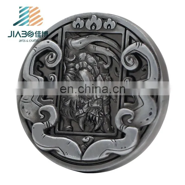 Manufactory Direct Made Custom 3D Antique Silver Zinc Alloy Metal Coin