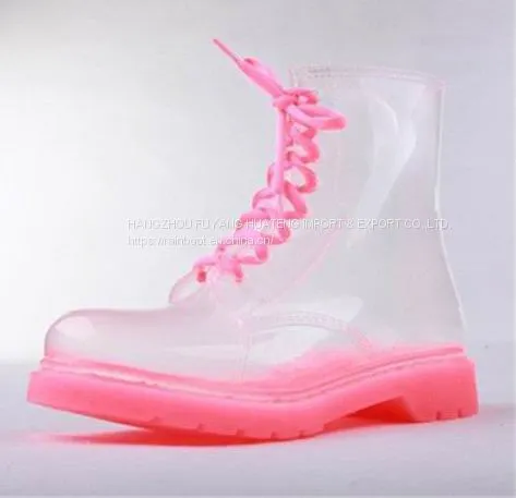 Popular Style Women Shoes,New Fashion Transparent Lady Rain Shoes,Transparent PVC Rain Shoes photo-5