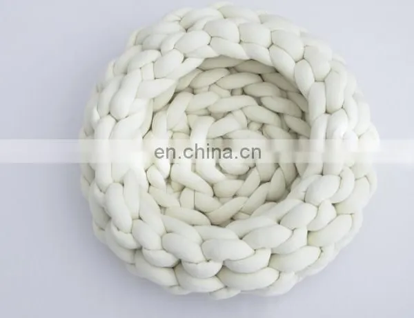 Cotton Tube Braid Yarn Hand Knitting Pet Blankets Machine Washable photo-2