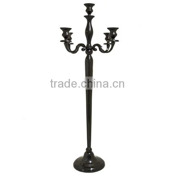 Black Chrome Plated Tall Candlestick Candelabra For Wedding Decor photo-5