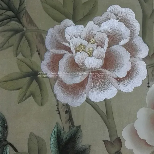 Hand Embroidered Silk Wallpaper photo-3
