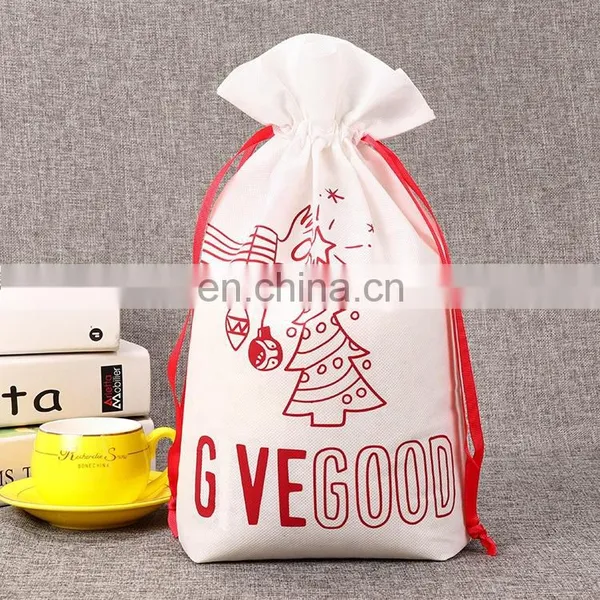 Promotional Christmas Drawstring Non Woven Bag Kids With Custom Logo photo-5