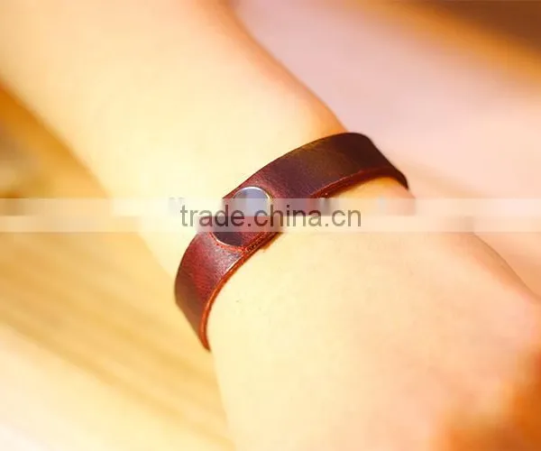 New High Quality Exotic Handmade Crazy Horse Leather Bangle Unisex Genuine Leather Bangles Cowhide Leather Bracelet photo-5