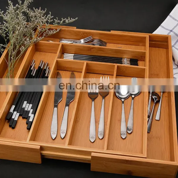 Bamboo Storage Knife Holder Multifunction Extendable Kitchen Bamboo Storage Holder photo-3