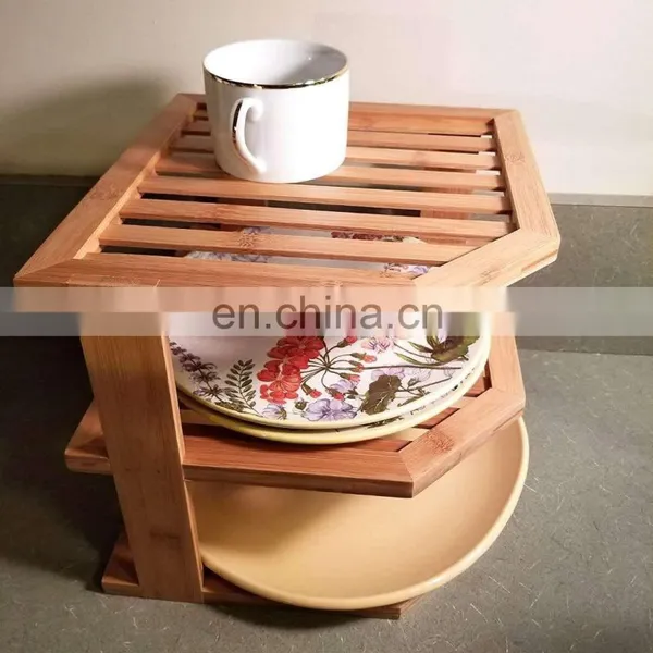 Bamboo Storage Racks High Quality Minimalist Multifunction Bamboo Dish Storage Holder photo-4