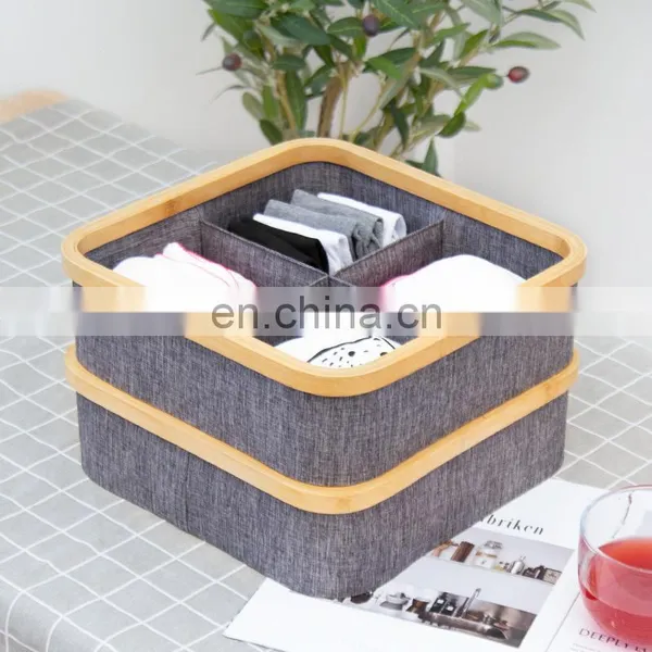 Wooden Storage Box Sock Underwear Drawer Bra and Panties Organizer Closet Basket Box Home Closet Storage & Organization photo-3