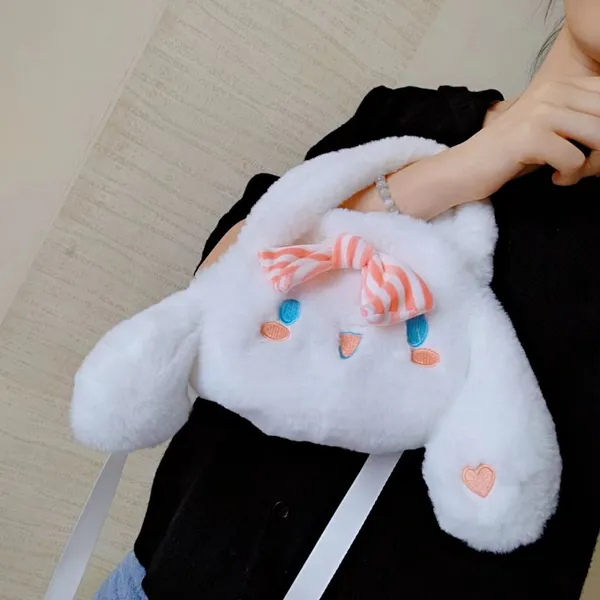 016Wholesale Plush Bag Cute Dog Bag Shoulder Bag Skew Straddle Bag Pink Girl School Bag photo-2