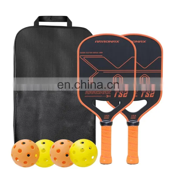 Premium Full Carbon Pickleball Set of 4 Paddles with 4 Balls and 1 Carry Bag  Rackets for Exercise and Muscle Development
