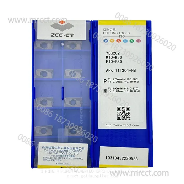 CNC ZCC CT Вставка из твердого сплава APKT11T304-PM YBG202 с покрытием для инструментов для ЧПУ