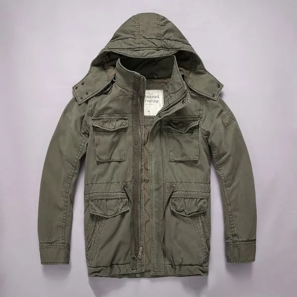 Men's Casual Hooded Long Sleeve Camouflage Multi-Bag Medium Long Jacket Coat photo-3