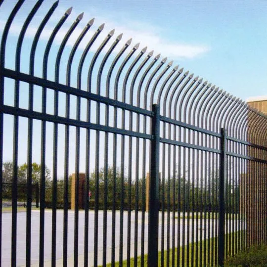 Wholesale Security Residential Wrought Iron Fencing Black Steel Spear Top Curved Metal Fence Panel Low Maintenance 3D Model photo-2
