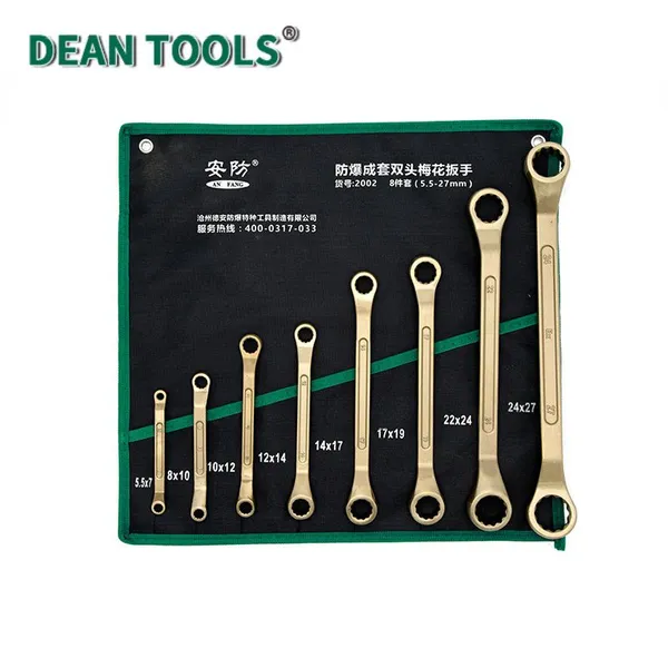 8-Piece Non-Sparking Double Box Offset Wrench Set,Safety Tools Wrench Sets of Different Specifications,Corrosion Resistant, Aluminum Bronze photo-4