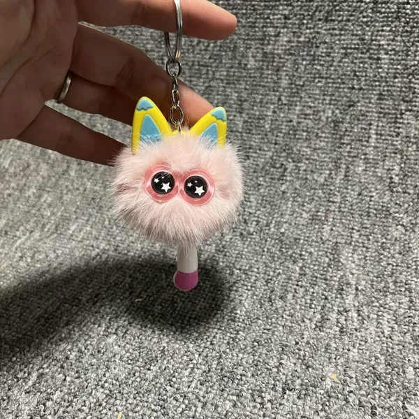 Star Eye Cat Pom Pom Keychain photo-3
