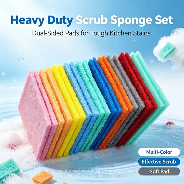 OEM Available Green Scouring Pads Wholesale Abrasive Scrub Pads for Hotel Catering Industry photo-2