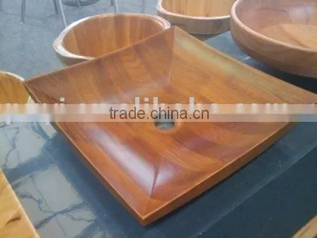 Teak Square Sink Wood Sink Basin