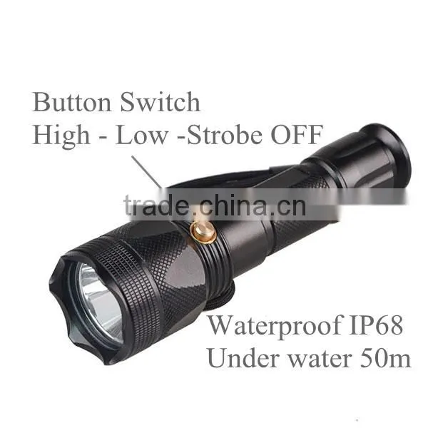 Waterproof Scuba Diving Light 3W LED Diving Flashlight With Button Switch YT-70 photo-3